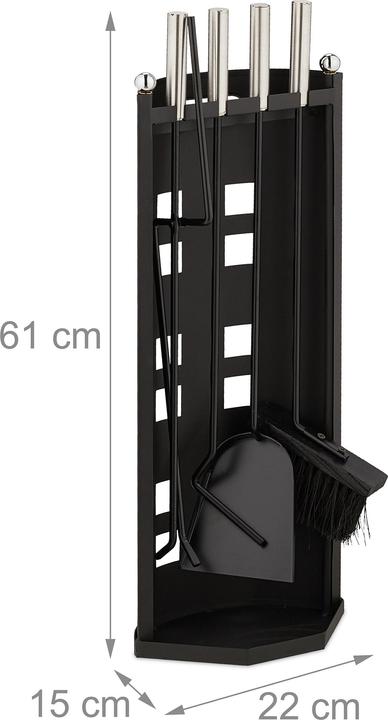 Produktbild Relaxdays 5-tlg. Kaminbesteck-Set (22 x 15 x 61 cm)