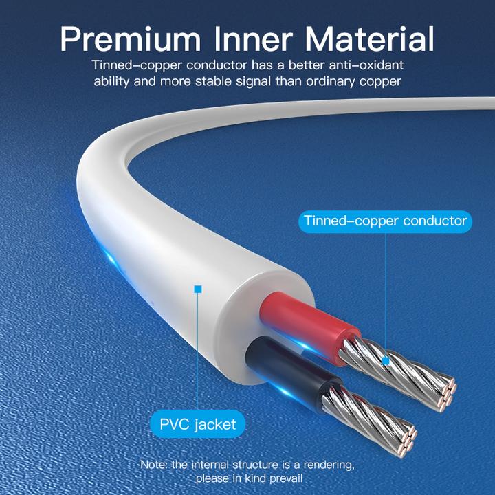 Actual product image Vention USB A – DC 5.5mm (1.50 m)