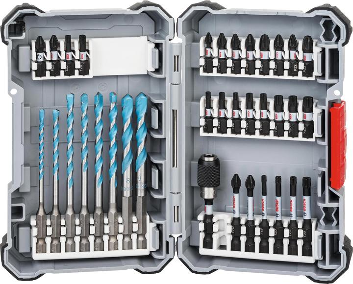 Bosch Professional Zubehör Set di punte da trapano multistrato e cacciavite a percussione Pick and Click (Presa esagonale TX M20, Presa esagonale TX M30, Esagono cavo TX M15, Esagono incassato TX M25, Esagono incassato TX M40, Croce Phillips PH M1, Croce Phillips PH M2, Croce Pozidriv PZ M2, Croce Phillips PH M3, Croce Pozidriv PZ M3)