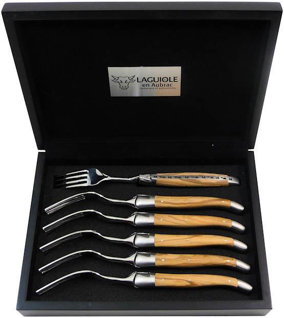 Laguiole en Aubrac Olive wood fork (6 Piece)