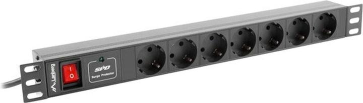 Actual product image Lanberg PDU-07F-0200-IEC-BK Power Distribution Unit (PDU) 7 AC outlets 1U