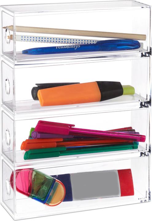 Immagine prodotto Relaxdays Portaoggetti da Scrivania, 4 Divisori per Cassetti
