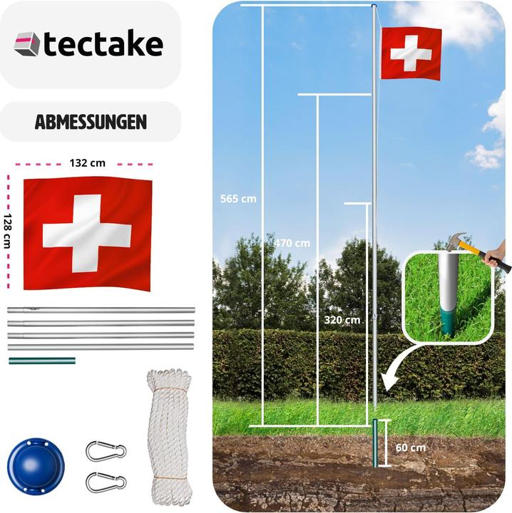 Produktbild tectake Fahnenmast