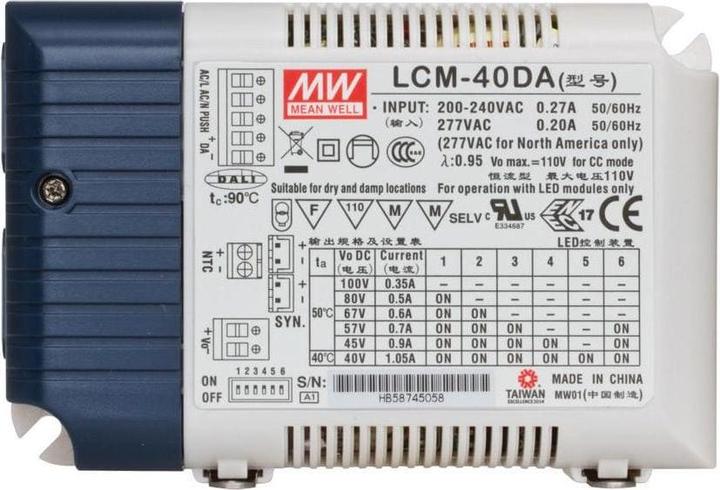 Produktbild MeanWell LCM-40DA LED-Treiber Konstants