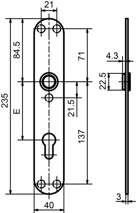 Actual product image Glutz Piatto door signs glide 52047 inside (Door plate set)