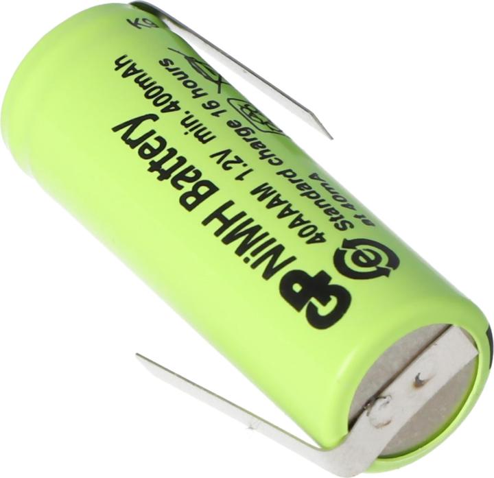 Immagine prodotto GP Batteries Akku GP40AAAM, Size 2/3AAA mit Lötfahne Z-Form (1 pz., 2/3 AAA, 400 mAh, Accumulatore di carica elettrica)