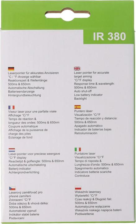 Produktbild Technoline IR 380 Thermometer Infrarot-Thermometer zu der Temperaturmessung aus der Ferne