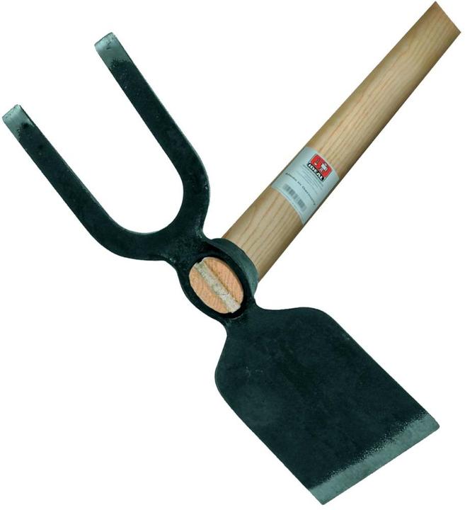 Image du produit Idealspaten Houe de jardin à lame large 2 dents émoussées forgées oeil ovale manche en frêne 135 cm