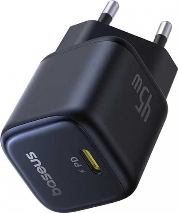 Actual product image Baseus - Wall Charger PicoGo (P10176800123-00) - GaN, Fast Charging, 45W, USB-C - Cosmic Black (45 W)