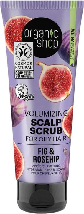 Produktbild Organic Shop Volumizing Scalp Scrub for Oily Hair Fig and Rosehip 75ml (75 ml, Flüssiges Shampoo)