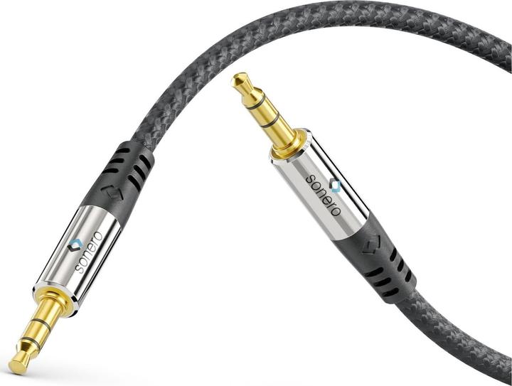 Image du produit Sonero Câble audio jack 3,5 mm avec gaine en nylon 1 m (1 m, Jack 3,5 mm (AUX))