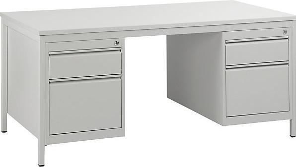 Produktbild eurokraft basic Meisterschreibtisch, lichtgrau