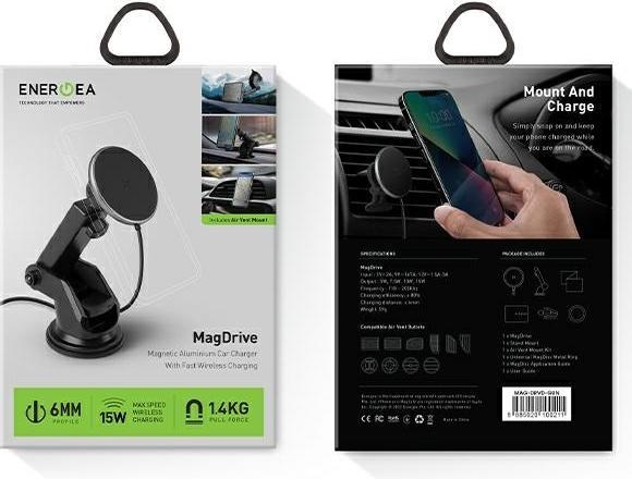 Actual product image Energea uchwyt indukcyjny MagDrive na kokpit/do kratki czarny/black MagSafe (15 W)