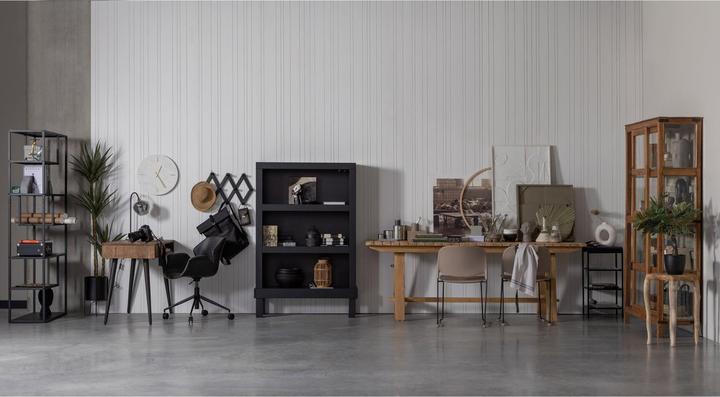 Productafbeelding Woood Plank Teun L Metaal Zwart (85 x 35 x 188 cm)