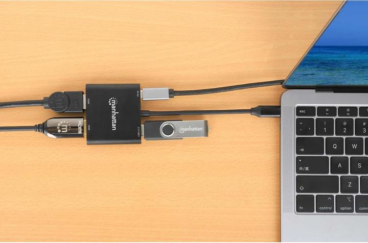 Produktbild Manhattan USB-C PD auf Dual-HDMI-Monitor-Adapter (USB Typ-C, HDMI, 5.90 cm)