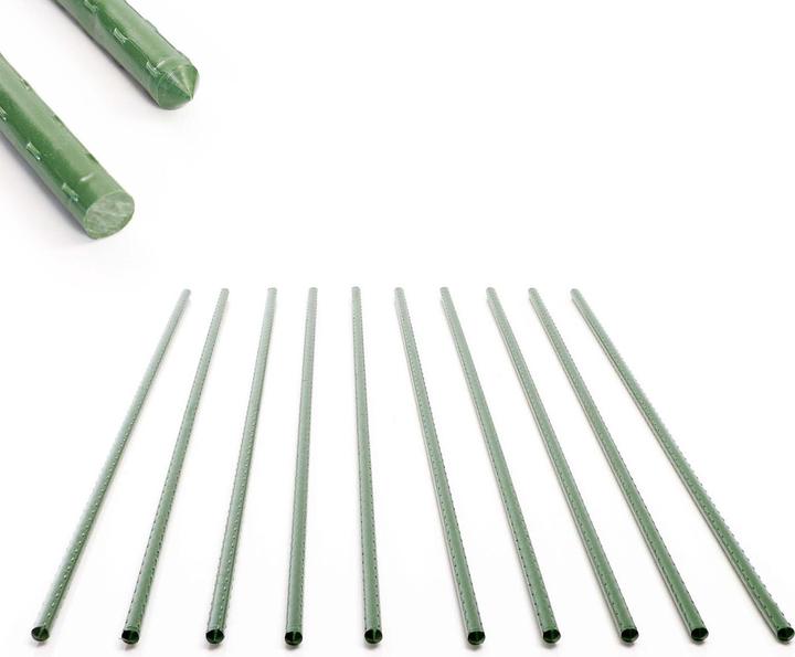 Image du produit Wiltec Toboli 10x tuteur vert 120cm Ø11mm tuteur métal plastique tuteur tomate (120 cm)