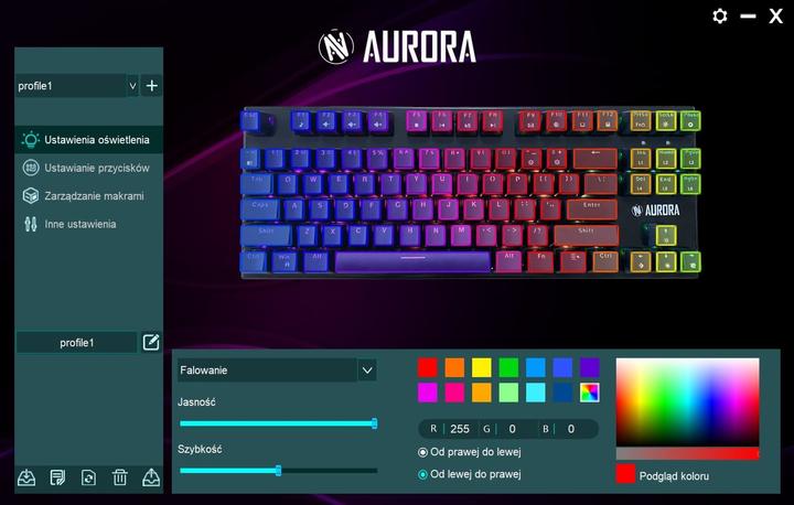 Actual product image iBox Mechanical Gaming Aurora K-2R RGB, Content Blue Switch, US layout (US, Cable)