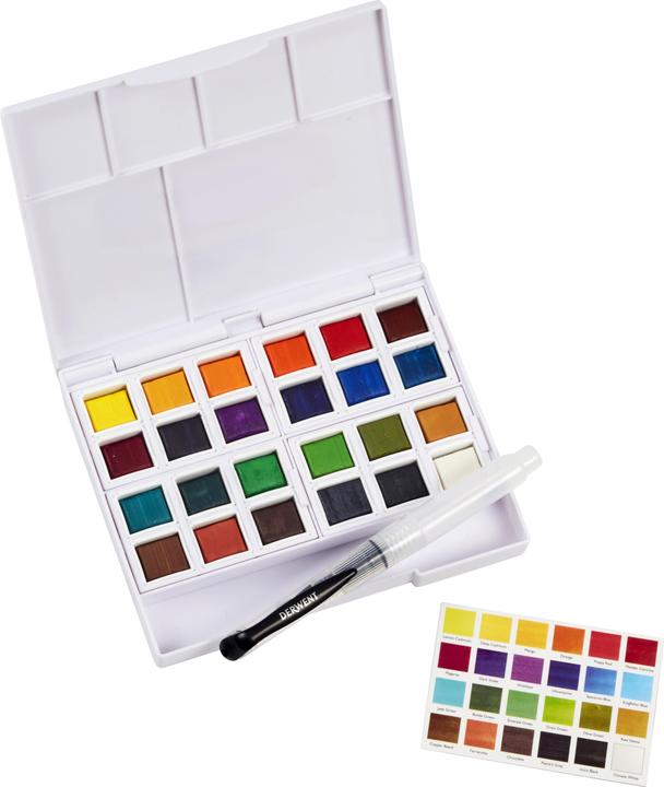 Derwent Watercolour Paint Pan Set 24 - (601129) (Multicoloured)