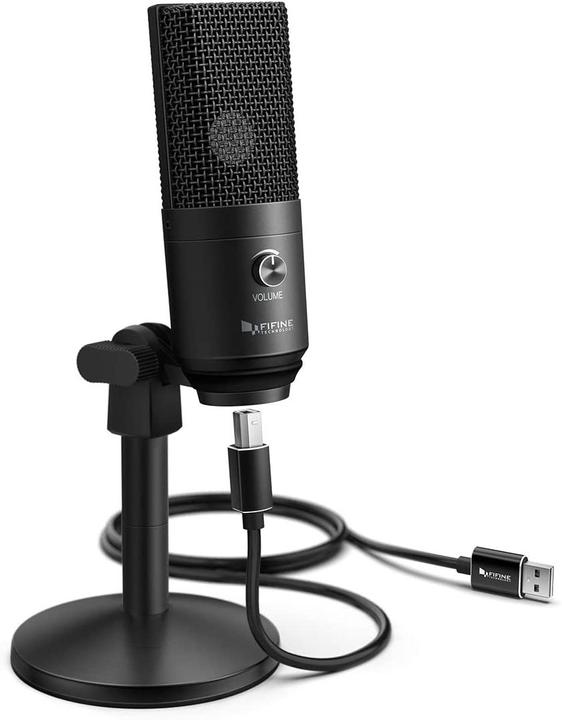 Fifine Set: Condenser Microphone K670B Black (Black)