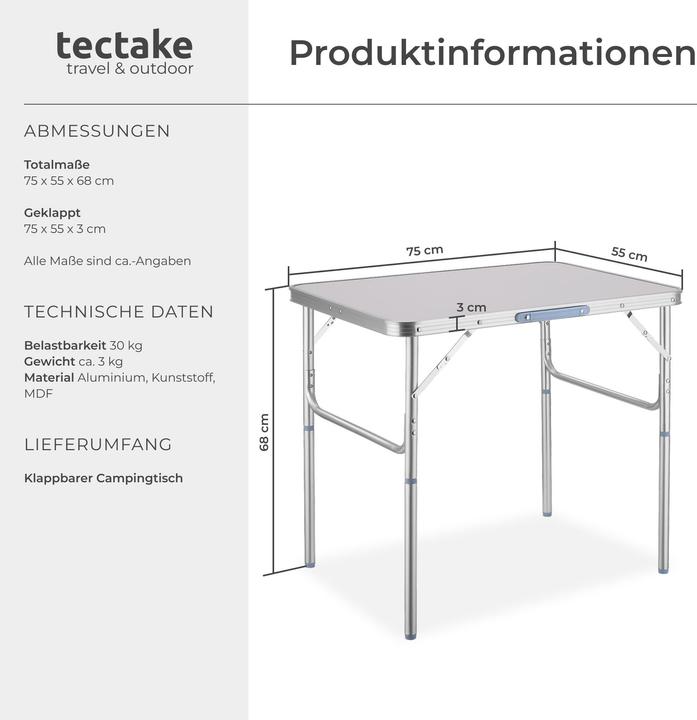 Image du produit tectake Table pliante