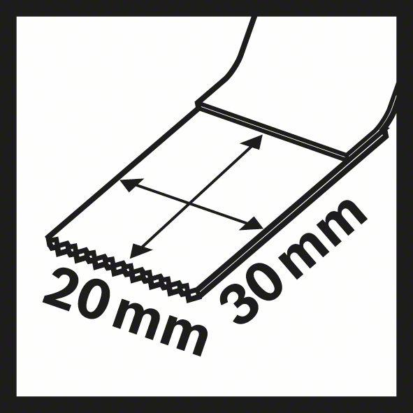 Produktbild Bosch Professional Zubehör BIM Tauchsägeblatt AIZ 20 AB, Wood and Metal, 30 x 20 mm, 1er-Pack