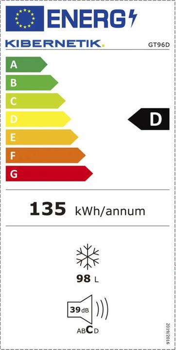 Label énergétique Kibernetik Gefriertruhe D947096 (Autonome, 98 l)