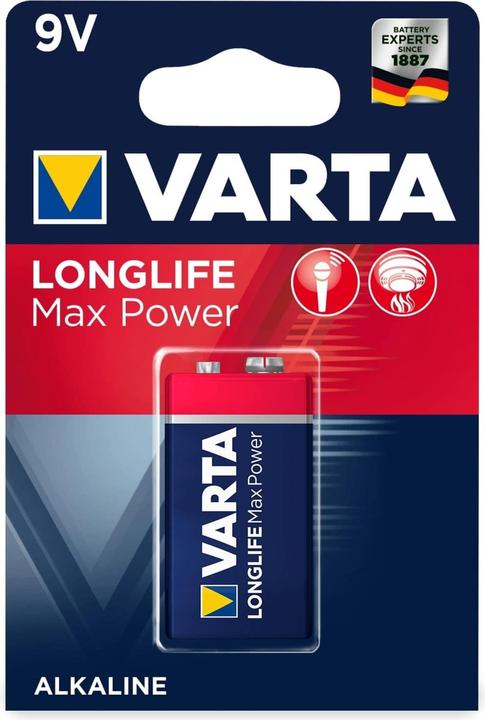 Varta Longlife Max Power (1 Stk., 9V Block, 640 mAh)