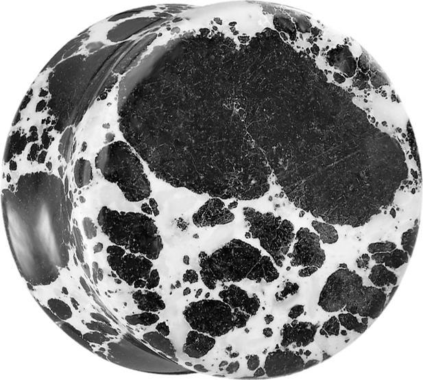 Image du produit Star Piercing Flared Plug noir marbré en pierre de turquoise (sans laiton, Minéral)