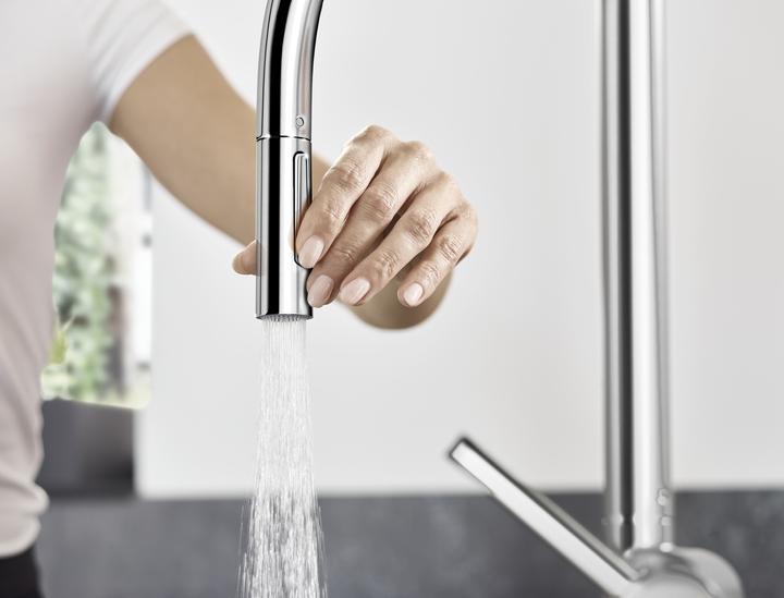 Produktbild hansgrohe Talis M54 Spültischmischer 210 (chrom), mit Ausziehbrause