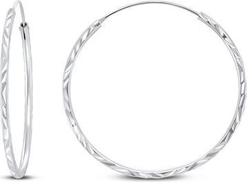 Brilio Silver - Timeless silver round earrings EA01 - Diameter: 7 cm