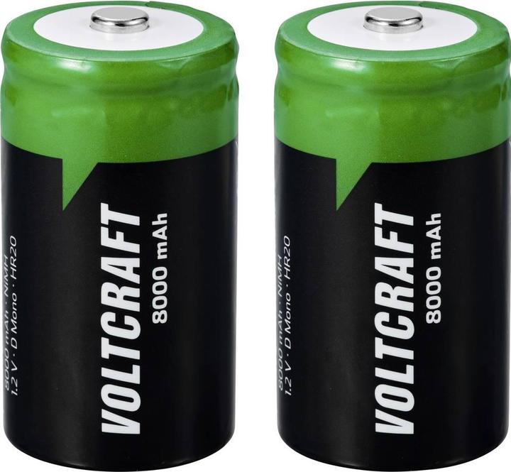 Voltcraft VC-16026035 Mono (D)-Akku NiMH 8000 mAh 1.2 V 2 St. (2 pcs, 8000 mAh)