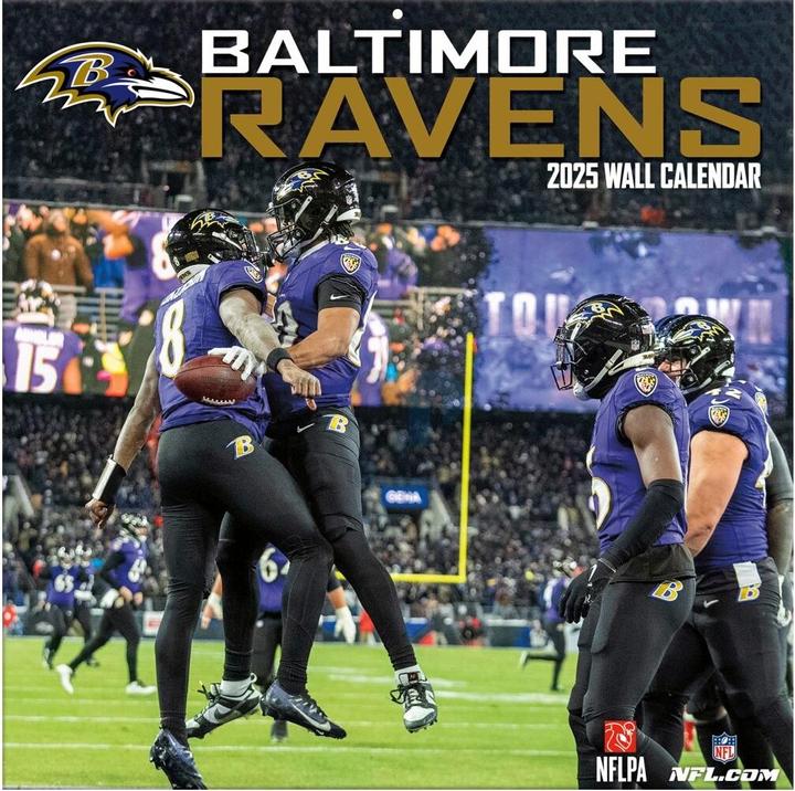 Actual product image NFL - Baltimore Ravens - 30.5 x 30.5 cm team wall calendar 2025 (30.5 x 30.5 cm, French, Italian, Spanish, German, English)