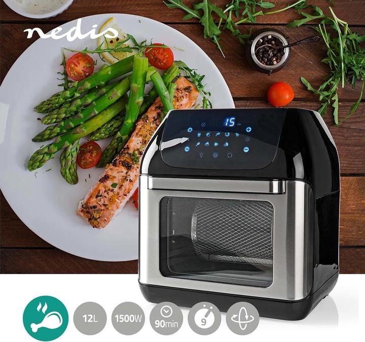 Produktbild Nedis Heissluft Friteuse 12 l Timer: 60 min Digital Schwarz (EU-Stecker)