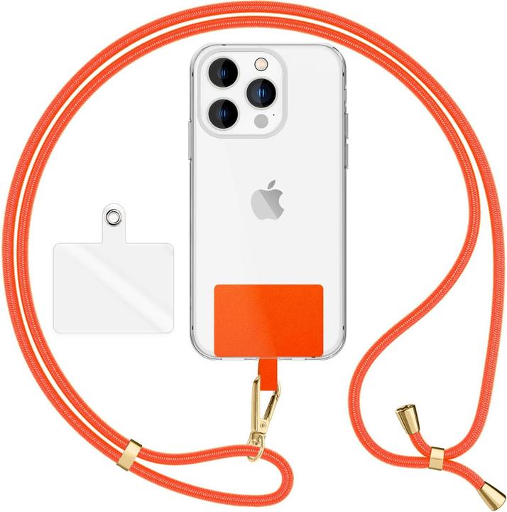 Produktbild Nalia Handyband + Pad für Hülle zum Umhängen, Karabinerhaken Anhänger aus Metall (gold)
