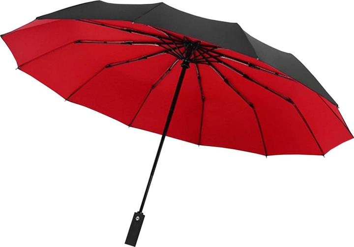Image du produit JTI Parapluie compact - 105 cm - Noir / Rouge