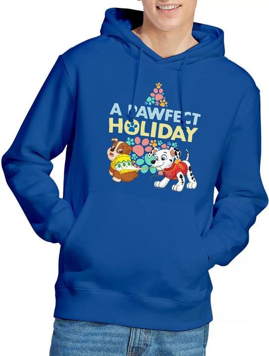 Immagine prodotto Paw Patrol A Pawfect Holiday Felpa con Cappuccio Natale Rubble e Marshall Uomo (L)