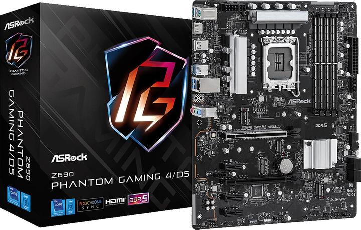 AsRock MB Z690 Phantom Gaming 4/D5 1200 HDMI DDR5 (LGA 1700, Intel Z690 (DDR5), ATX)