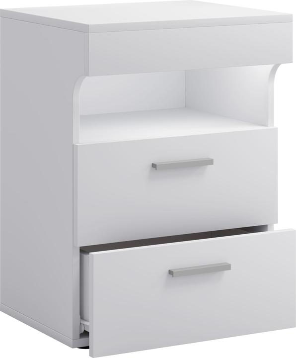 Actual product image VCM Nightstand Side Table Revolving Door Console Boxspring Bedside Table Slepal M (45 x 39 x 61 cm)
