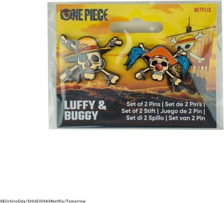 Actual product image Cinereplicas One Piece pin badge 2-pack Luffy & Buggy