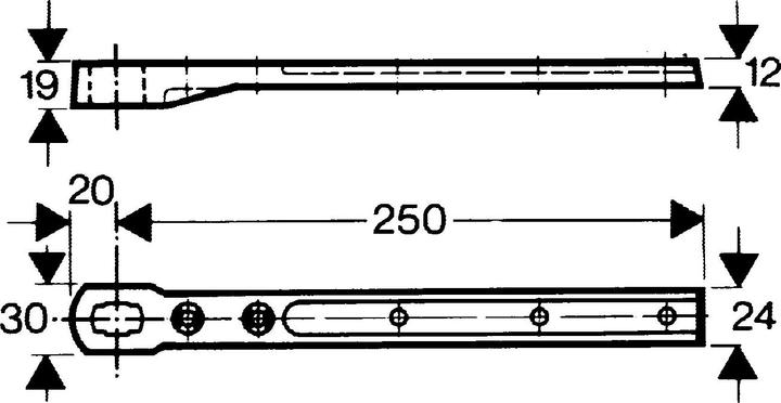 Produktbild Geze Türschienen Modell C für Pendeltüren (Zimmertür, Eingangstür, Holztür, Balkontür, Indoor)