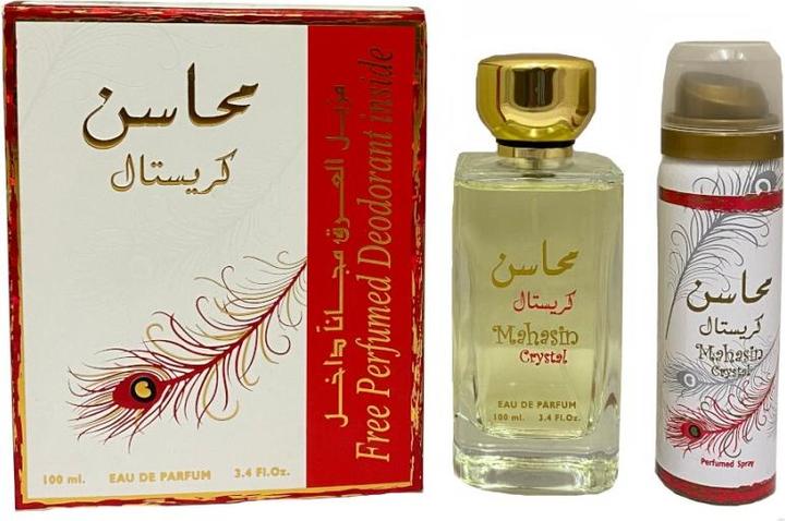 Actual product image Lattafa Perfumes Lattafa - Mahasin Crystal - EDP 100 ml + deodorant ve spreji 75 ml (Eau de parfum, 100 ml)