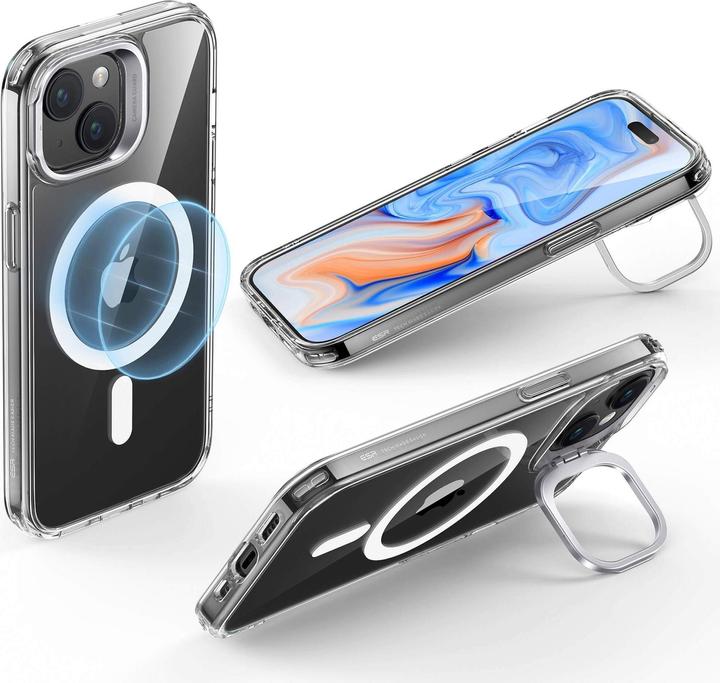 Produktbild ESR Classic Hybrid HaloLock Case mit Stash Stand (Apple iPhone 15 Plus)
