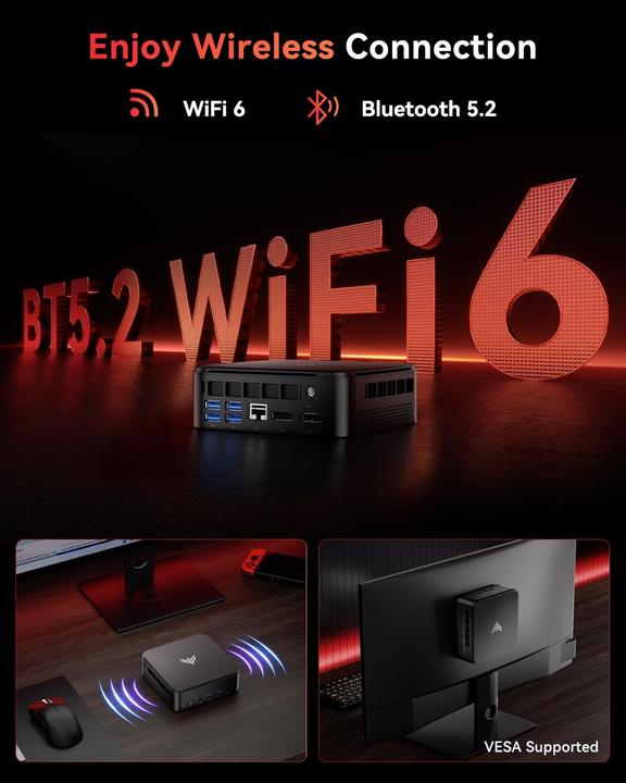 Produktbild NiPoGi Mini PC mit AMD Ryzen 5 7430U und Triple 4K Display (AMD Ryzen 5 7430U, 16.38 GB)