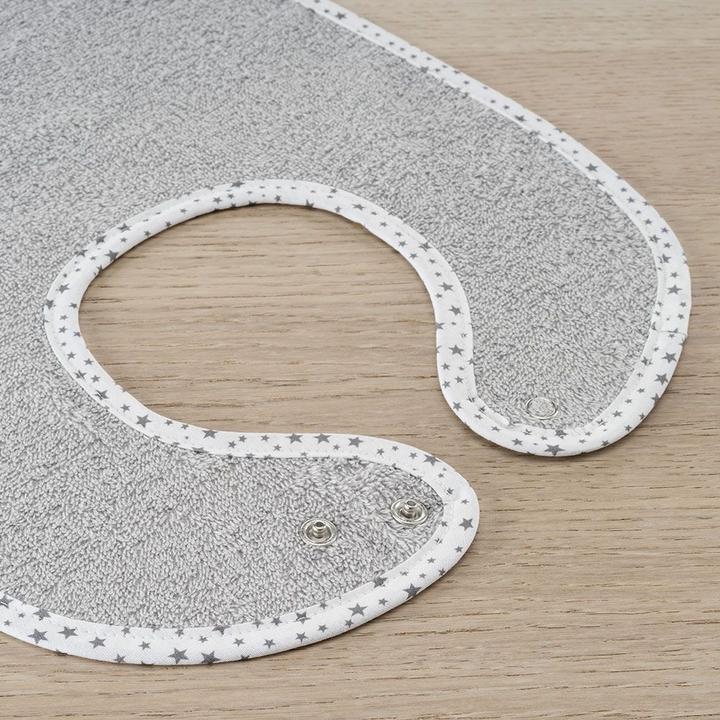 Produktbild Lätzchen 2er Set Riesen-Lätzchen mit Druckknöpfen - Grau Hellgrau