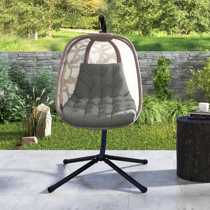 Produktbild Swisshandel24 Sitzkissen, 120x100 cm Stuhlkissen mit Rückenlehne, 8cm dick, wasserabweisend, Grau