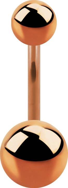 Star Piercing Banane Innengewinde rosegold mit zwei Kugeln (ohne Messing, Titan G23)