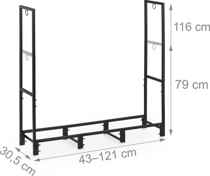 Actual product image Relaxdays Firewood rack (121 x 30.5 x 116 cm)