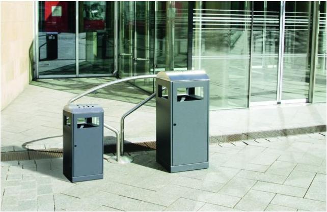 Actual product image Waste collector with ashtray, capacity 90 l, charcoal. (90 l)