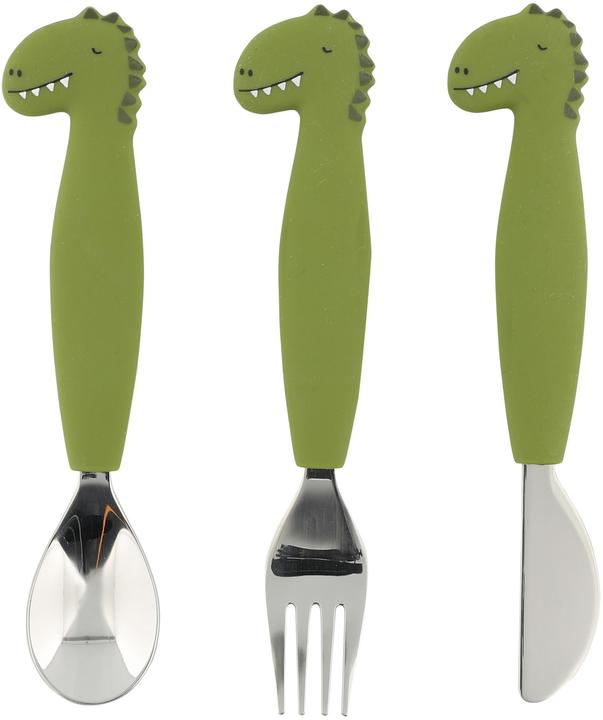 Actual product image Trixie Baby Children's cutlery with silicone handle 3-piece dino