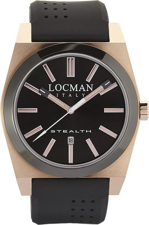 Produktbild Locman Italy Herrenuhr Stealth Titanium/Edelstahl/ schwarz,rose Ref. 0201 (Analoguhr, 42 mm)